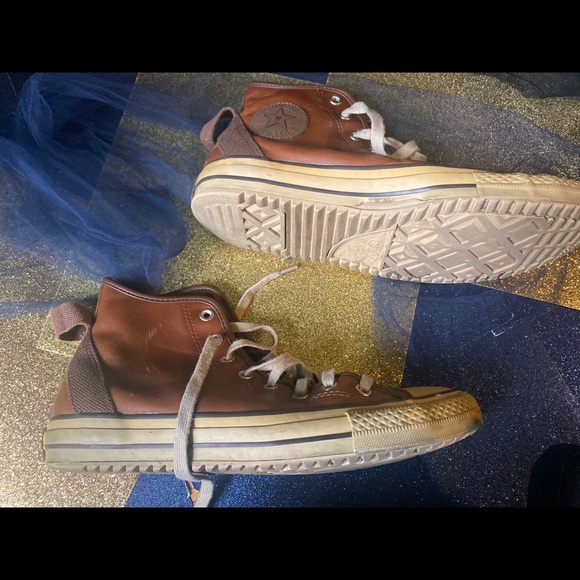 CONVERSE LTHR VTG WARM COGNAC Sneakers FLAWED RARE - Picture 9 of 16